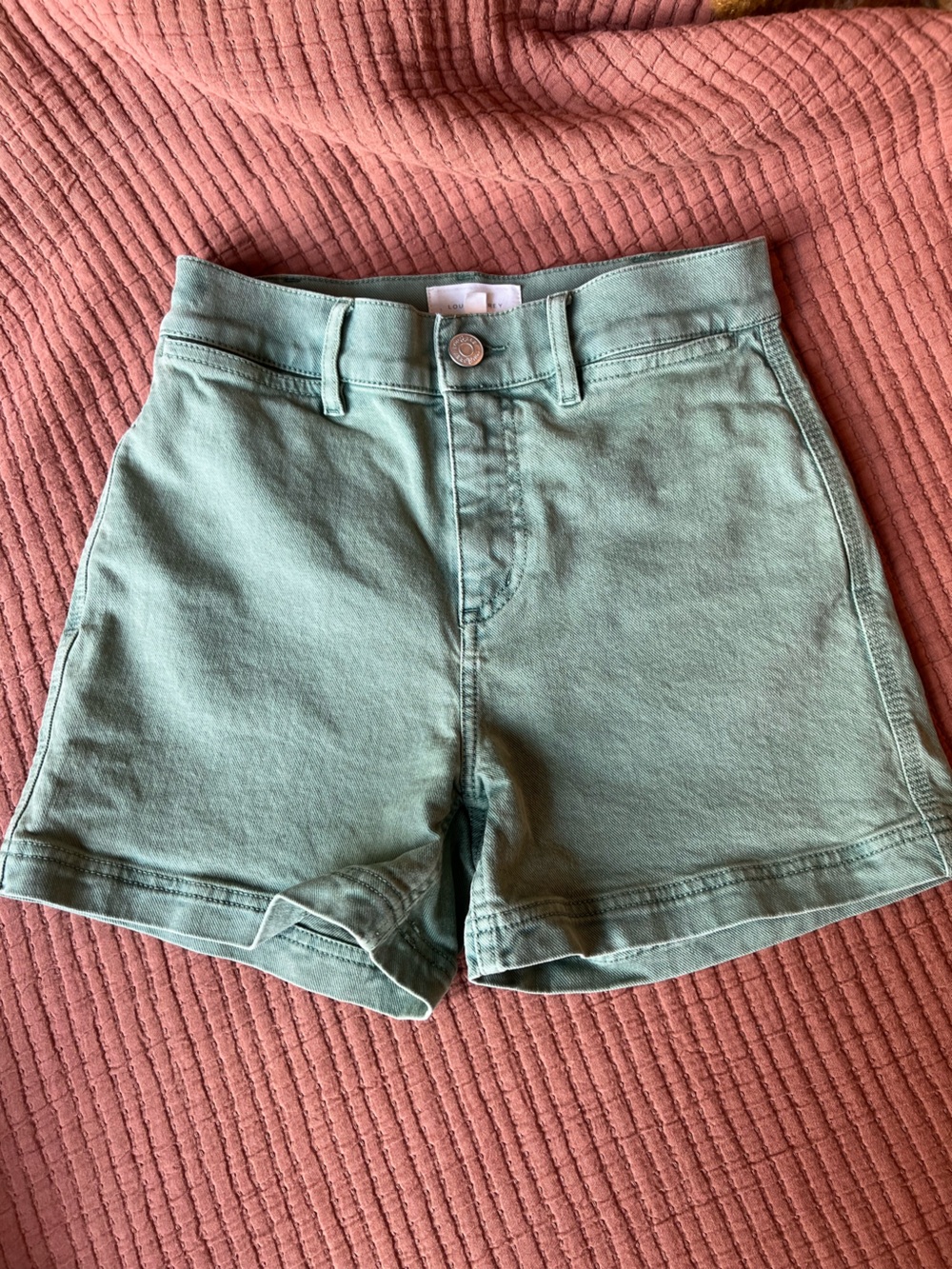 Lou & Grey Sage Green Denim Jean Shorts